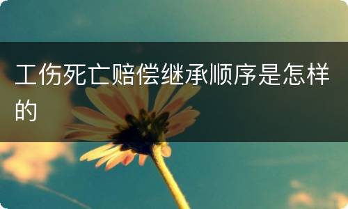 工伤死亡赔偿继承顺序是怎样的