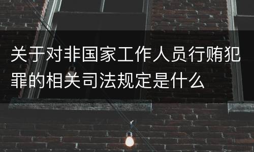 关于对非国家工作人员行贿犯罪的相关司法规定是什么
