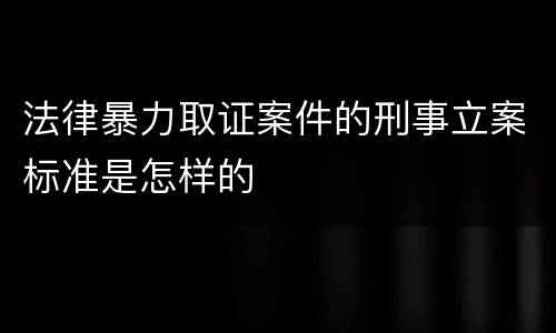 法律暴力取证案件的刑事立案标准是怎样的