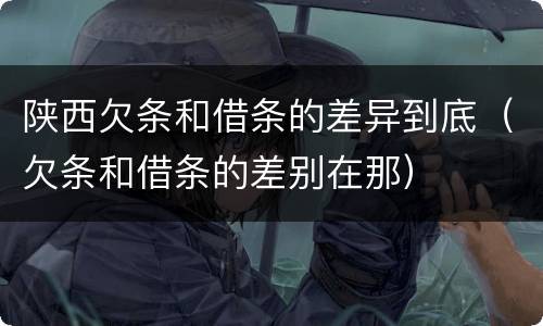 陕西欠条和借条的差异到底（欠条和借条的差别在那）