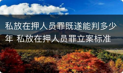 私放在押人员罪既遂能判多少年 私放在押人员罪立案标准