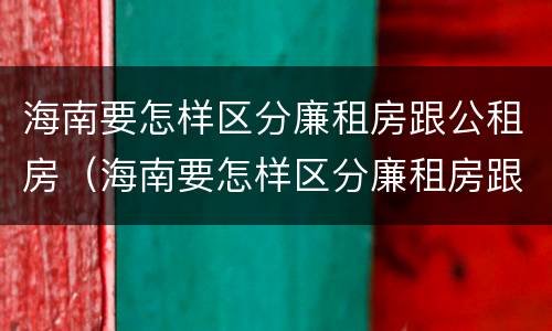 海南要怎样区分廉租房跟公租房（海南要怎样区分廉租房跟公租房呢）