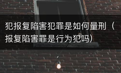 犯报复陷害犯罪是如何量刑（报复陷害罪是行为犯吗）