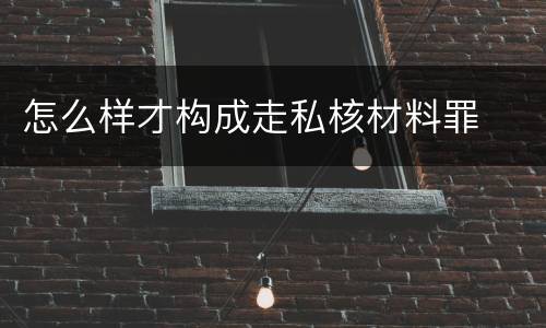 怎么样才构成走私核材料罪
