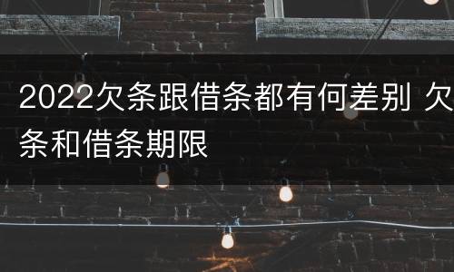 2022欠条跟借条都有何差别 欠条和借条期限