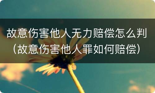 故意伤害他人无力赔偿怎么判（故意伤害他人罪如何赔偿）