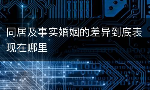 同居及事实婚姻的差异到底表现在哪里