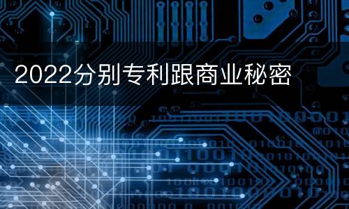 2022分别专利跟商业秘密