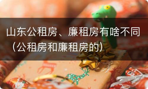 山东公租房、廉租房有啥不同（公租房和廉租房的）