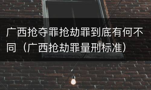 广西抢夺罪抢劫罪到底有何不同（广西抢劫罪量刑标准）