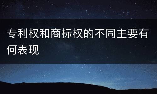 专利权和商标权的不同主要有何表现