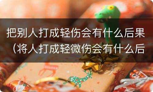 把别人打成轻伤会有什么后果（将人打成轻微伤会有什么后果）