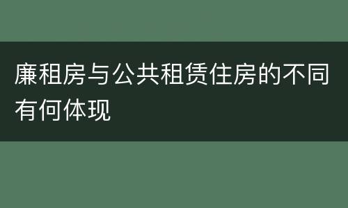 廉租房与公共租赁住房的不同有何体现