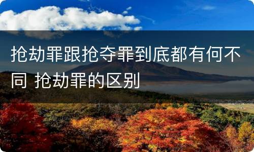抢劫罪跟抢夺罪到底都有何不同 抢劫罪的区别