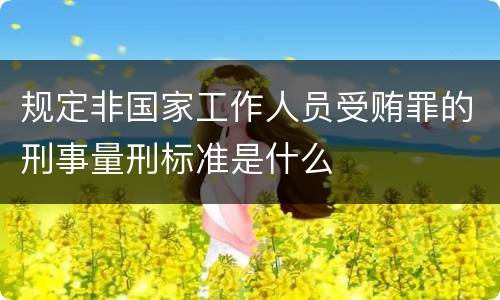 规定非国家工作人员受贿罪的刑事量刑标准是什么