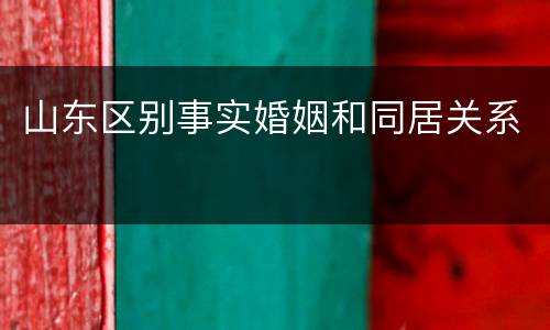 山东区别事实婚姻和同居关系