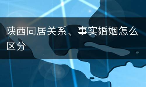 陕西同居关系、事实婚姻怎么区分