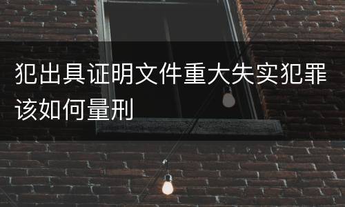 犯出具证明文件重大失实犯罪该如何量刑