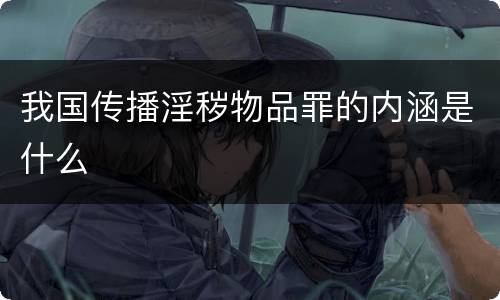 我国传播淫秽物品罪的内涵是什么