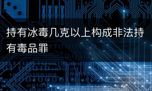 持有冰毒几克以上构成非法持有毒品罪