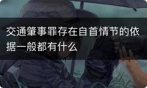 交通肇事罪存在自首情节的依据一般都有什么