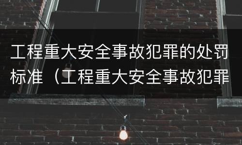 工程重大安全事故犯罪的处罚标准（工程重大安全事故犯罪的处罚标准是）