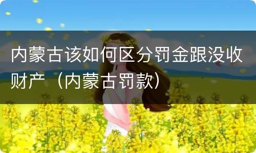 内蒙古该如何区分罚金跟没收财产（内蒙古罚款）
