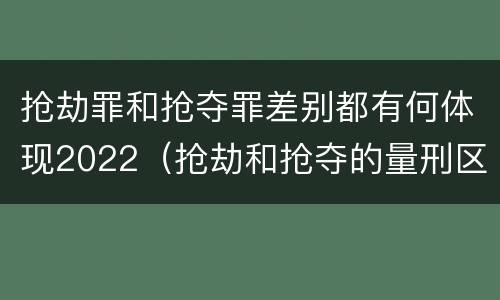 抢劫罪和抢夺罪差别都有何体现2022（抢劫和抢夺的量刑区别）