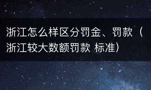 浙江怎么样区分罚金、罚款（浙江较大数额罚款 标准）