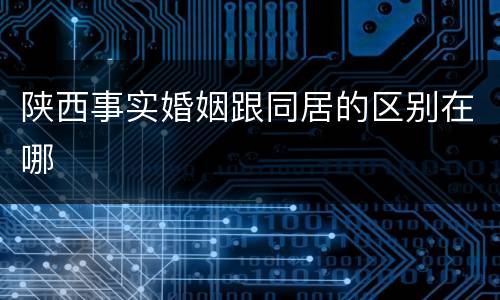 陕西事实婚姻跟同居的区别在哪