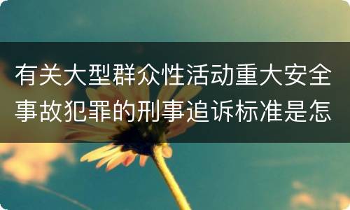有关大型群众性活动重大安全事故犯罪的刑事追诉标准是怎样的