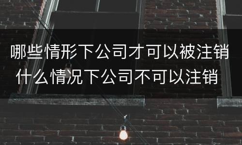 哪些情形下公司才可以被注销 什么情况下公司不可以注销