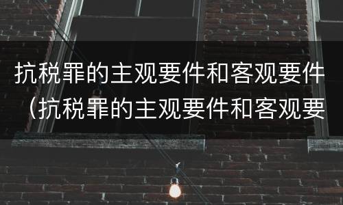 抗税罪的主观要件和客观要件（抗税罪的主观要件和客观要件的区别）