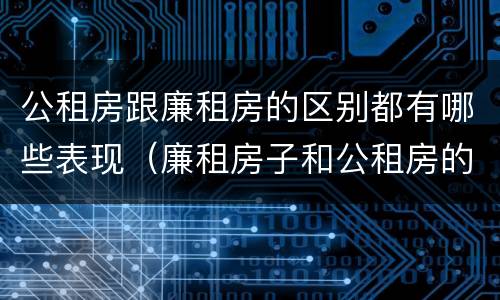 公租房跟廉租房的区别都有哪些表现（廉租房子和公租房的区别）