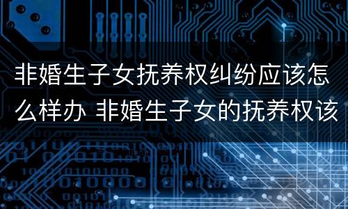 非婚生子女抚养权纠纷应该怎么样办 非婚生子女的抚养权该如何起诉