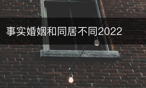 事实婚姻和同居不同2022