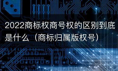 2022商标权商号权的区别到底是什么（商标归属版权号）