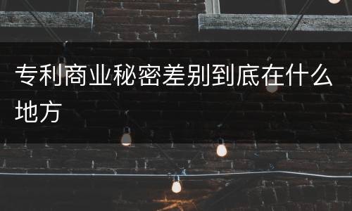专利商业秘密差别到底在什么地方