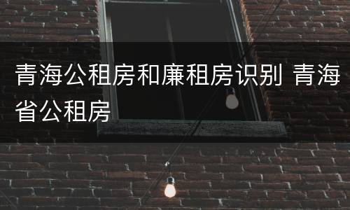 青海公租房和廉租房识别 青海省公租房