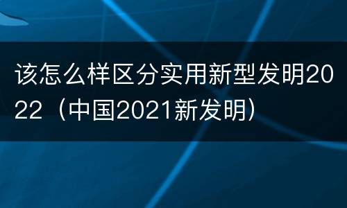 该怎么样区分实用新型发明2022（中国2021新发明）