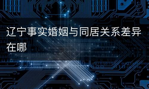 辽宁事实婚姻与同居关系差异在哪