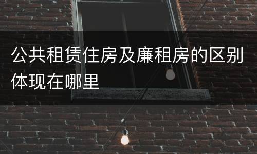 公共租赁住房及廉租房的区别体现在哪里