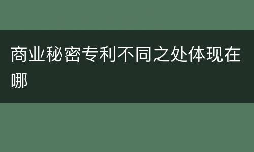 商业秘密专利不同之处体现在哪