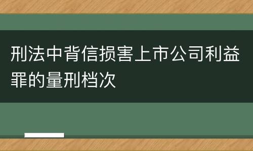 刑法中背信损害上市公司利益罪的量刑档次