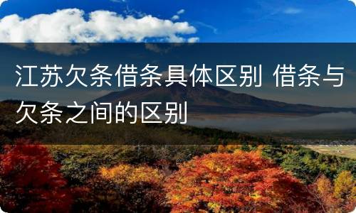江苏欠条借条具体区别 借条与欠条之间的区别