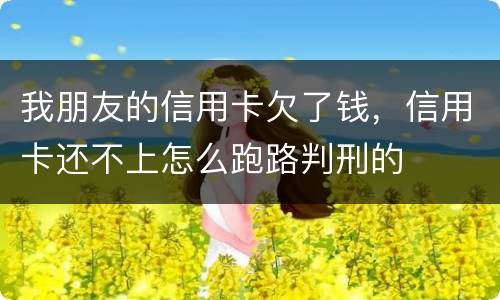 我朋友的信用卡欠了钱，信用卡还不上怎么跑路判刑的