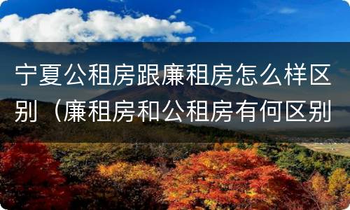 宁夏公租房跟廉租房怎么样区别（廉租房和公租房有何区别）