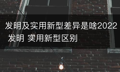 发明及实用新型差异是啥2022 发明 实用新型区别