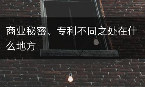 商业秘密、专利不同之处在什么地方