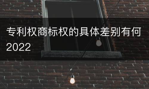 专利权商标权的具体差别有何2022